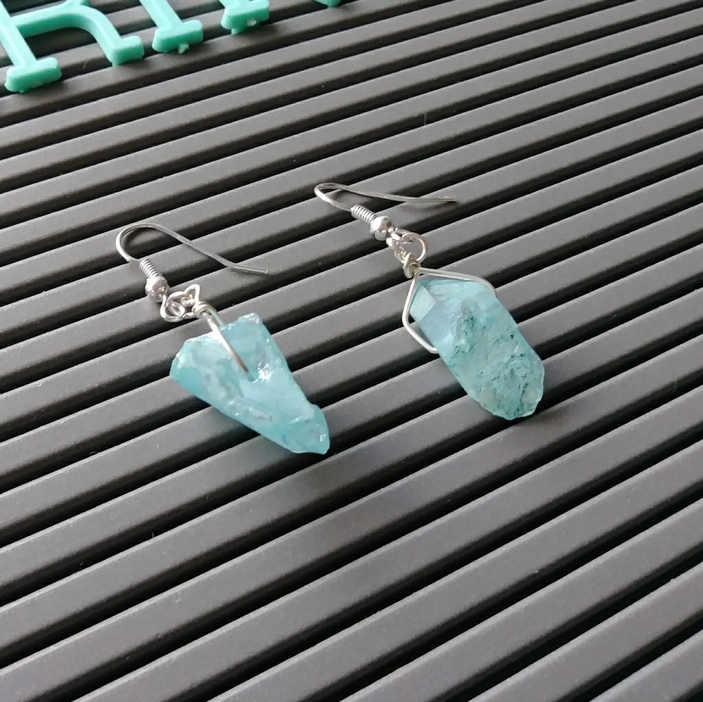FINAL PRICE·LAST DAY Blue quartz earrings - Picture 3 of 5